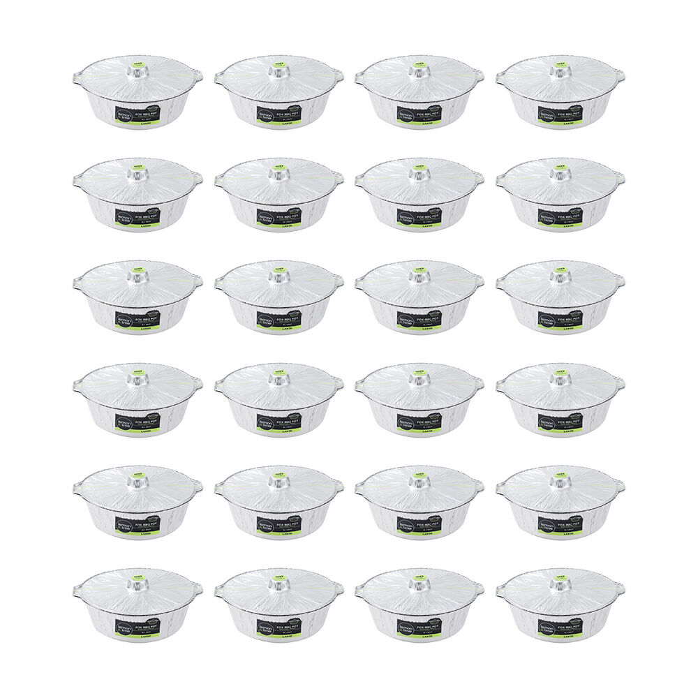 24PK Lemon & Lime Super Thick and Strong Foil BBQ Pot Large 8L 39cm