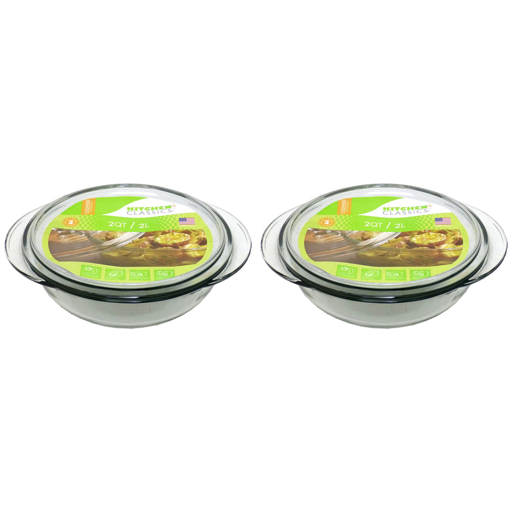2PK Kitchen Classics Casserole W/ Lid 2L Kitchen Cookware