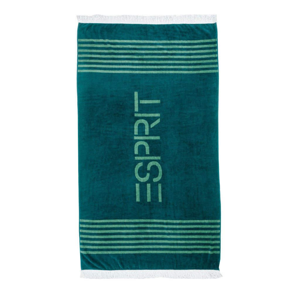 Esprit Cotton Beach Towel w/ Fringes 100x180cm - Panama Teal