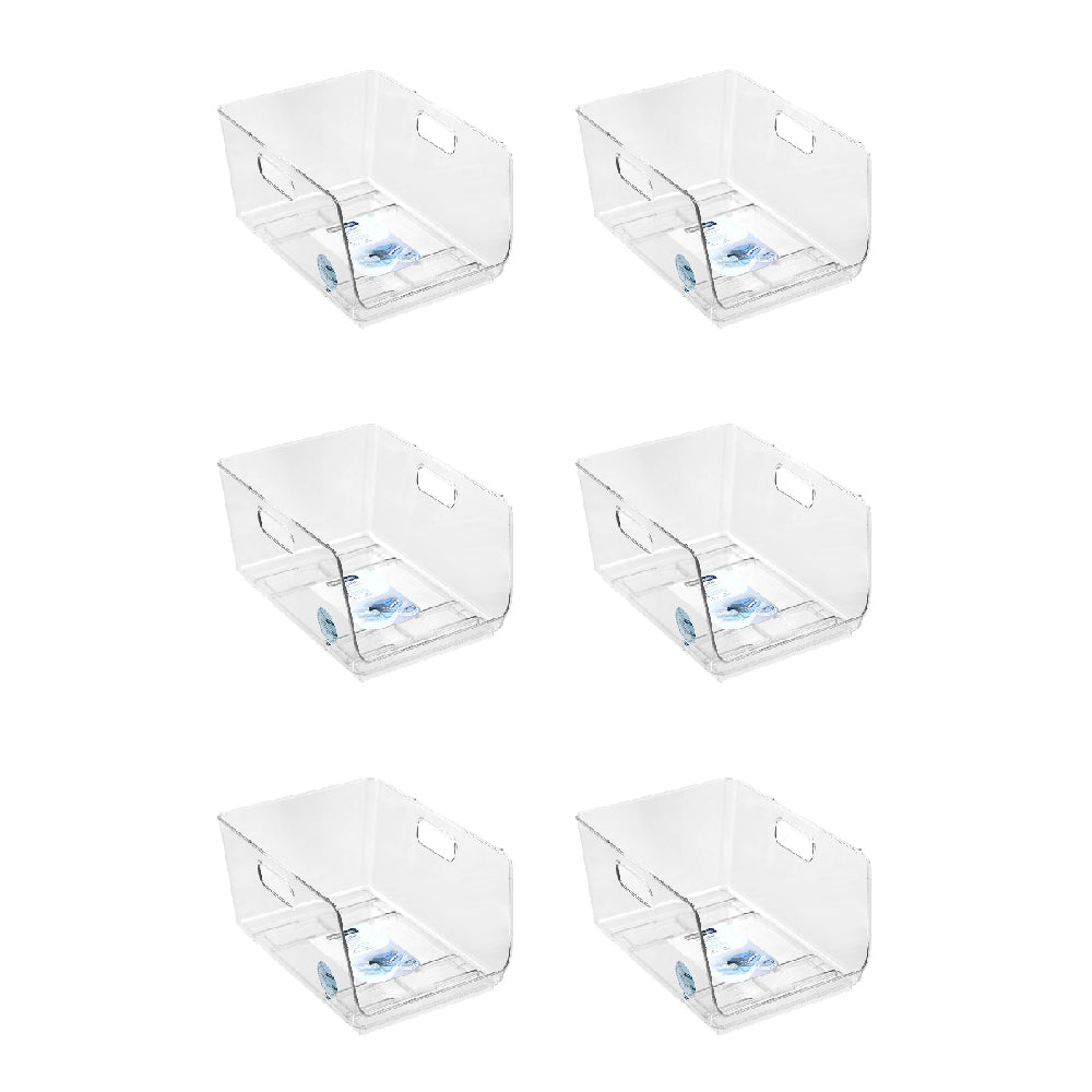 6PK Boxsweden Crystal Stacking Bin Storage 30x22cm - Clear