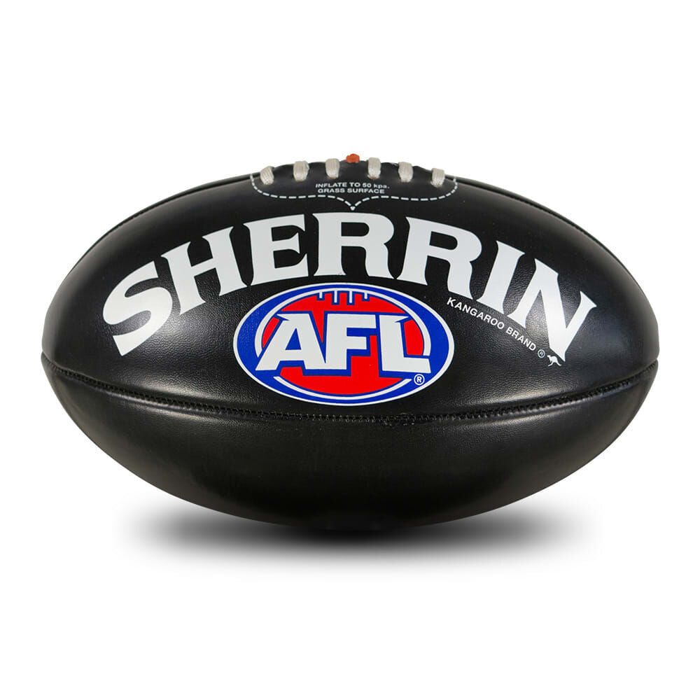 Sherrin PVC AFL Outdoor Recreational Play Replica Football Size 4 Black