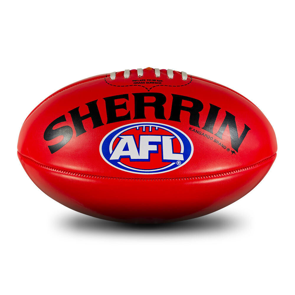 2PK Sherrin PVC AFL Outdoor Recreational Play Replica Football Size 5 Red