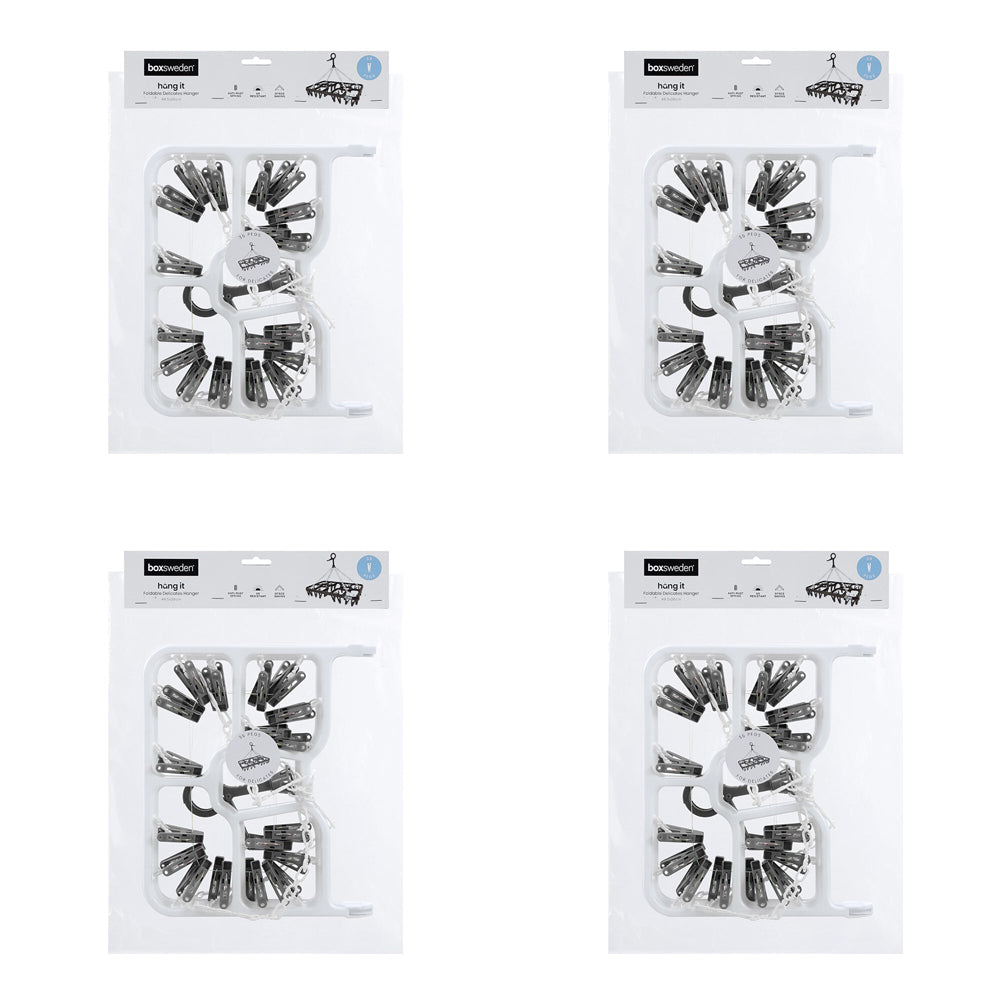 4PK Boxsweden Hangit Foldable 36-Pegs Delicates Hanger 49.5x26cm - Assorted