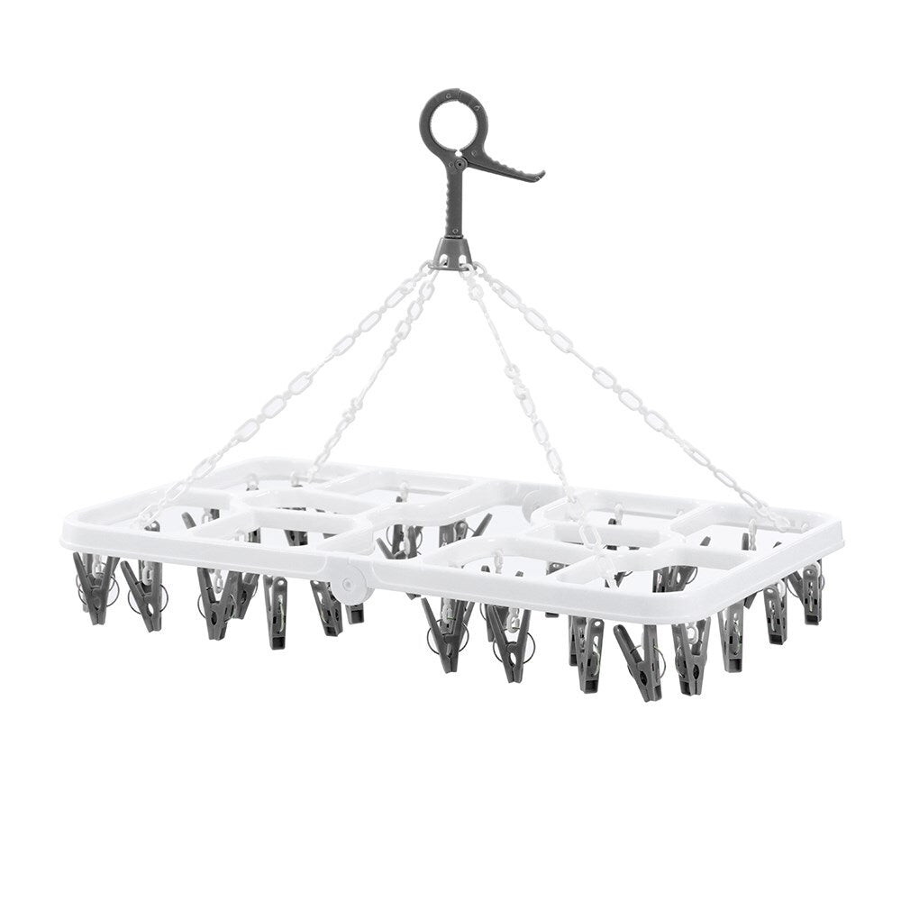 8PK Boxsweden Hangit Foldable 36-Pegs Delicates Hanger 49.5x26cm - Assorted