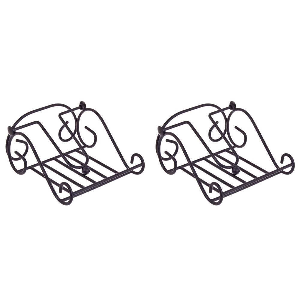 2PK Entree Kitchen Stylish Scroll Napkin Holder Serviette Dispenser Black