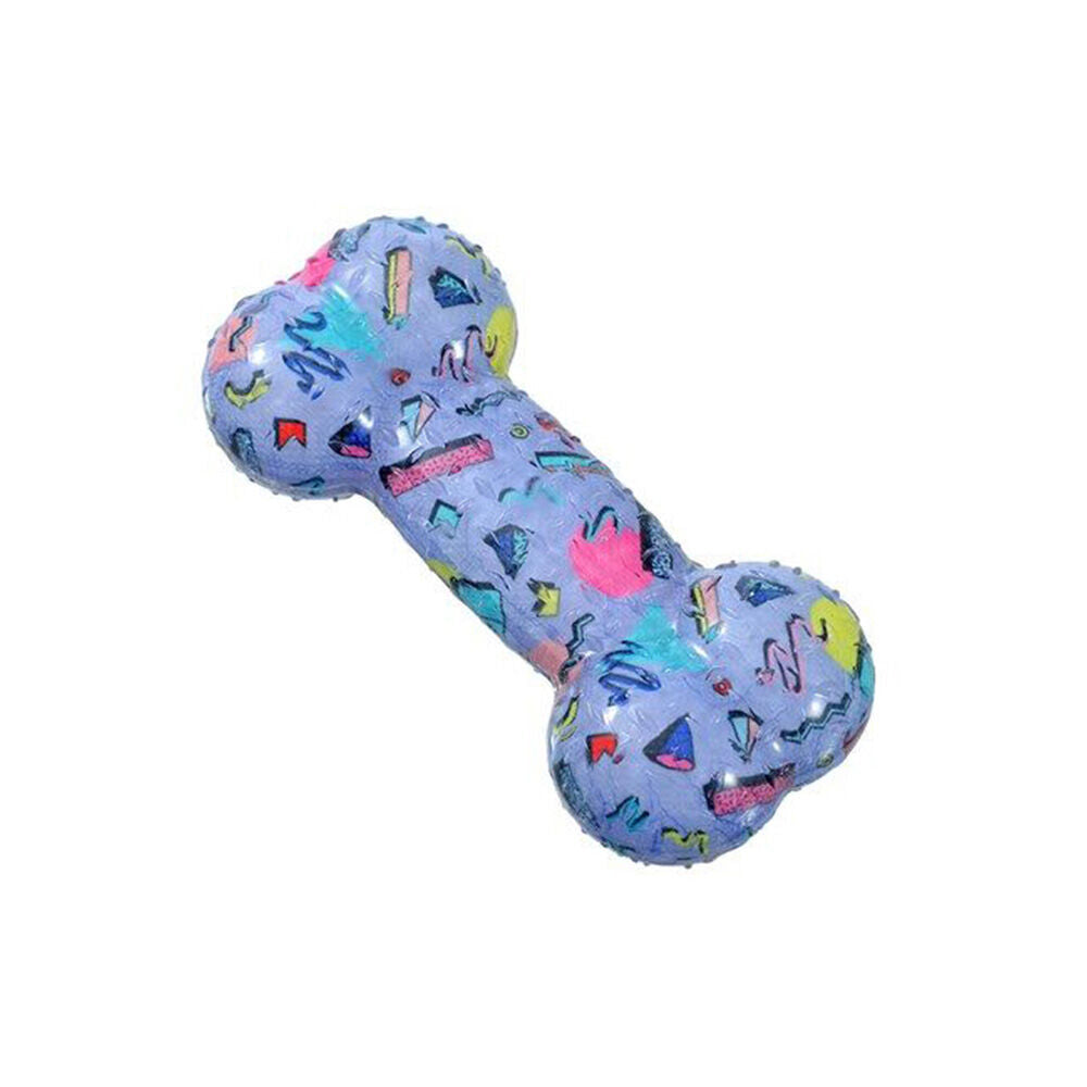 12PK Paws & Claws Dazzle Bone TPR Rubber Chew Toy 16.5x7.5x4cm Assorted