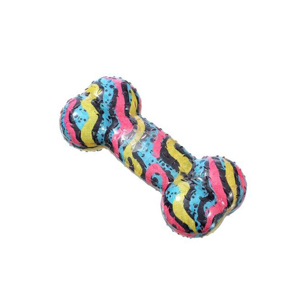 12PK Paws & Claws Dazzle Bone TPR Rubber Chew Toy 16.5x7.5x4cm Assorted