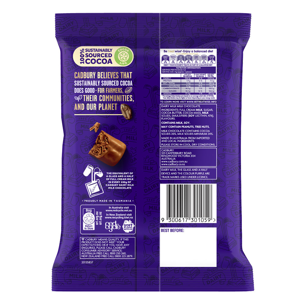 7PK Cadbury Dairy Milk Twirl Chocolate Bites Bag 140g