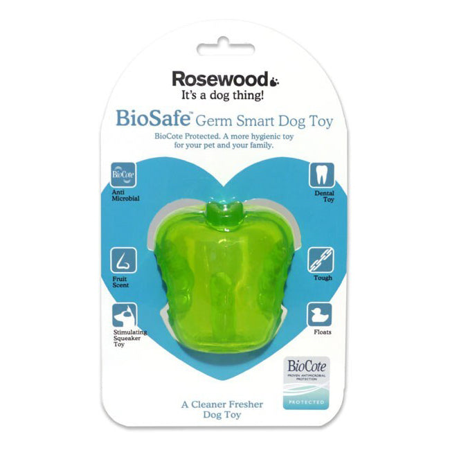 2PK Rosewood BioSafe Apple Pet Dog Dental Chew Bite Interactive Play Fetch Toy Green