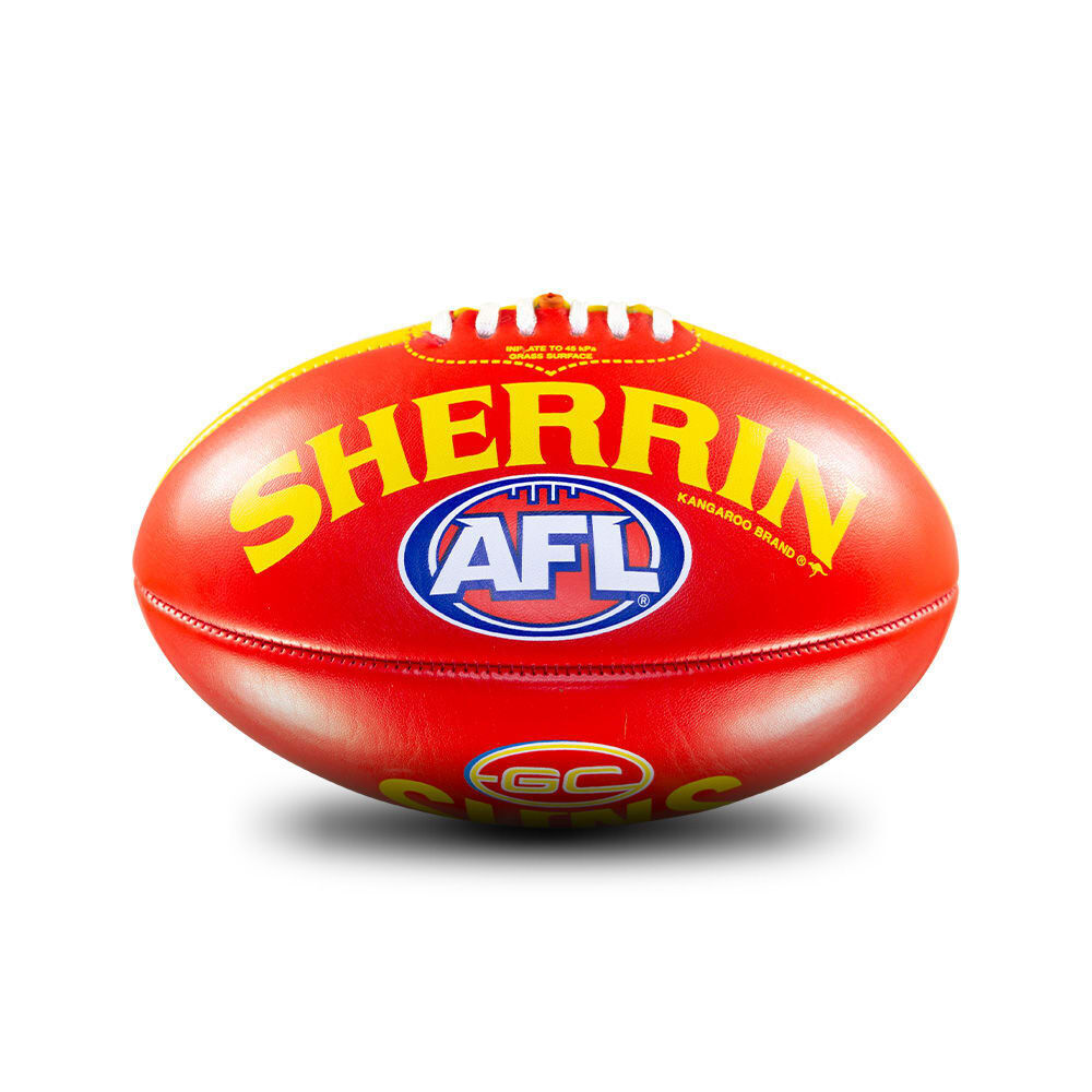Sherrin PVC AFL Team Logo Football - Gold Coast Suns Size 2 Red & Yellow