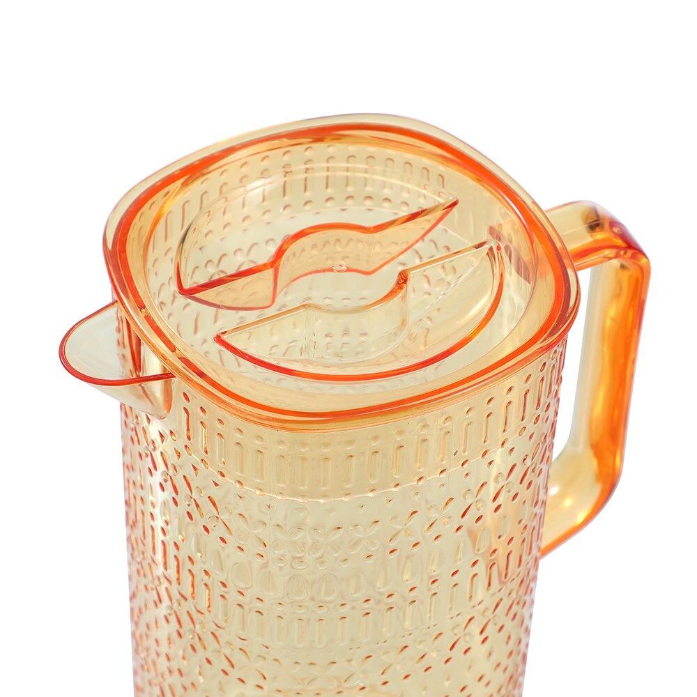 6PK Lemon & Lime Moroccan Deco Plastic Pitcher 2.5L Amber/Green/Pink Assorted