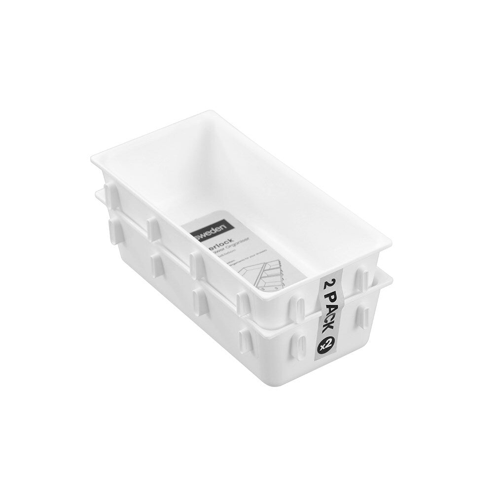 24pc Boxsweden Interlock Drawer Organiser Square 17.5cm - Assorted