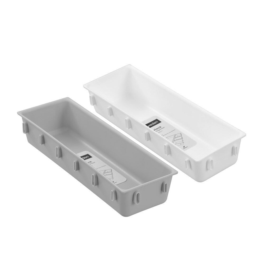 12PK Boxsweden Interlock Drawer Organiser Rectangle 26x8.5cm - Assorted