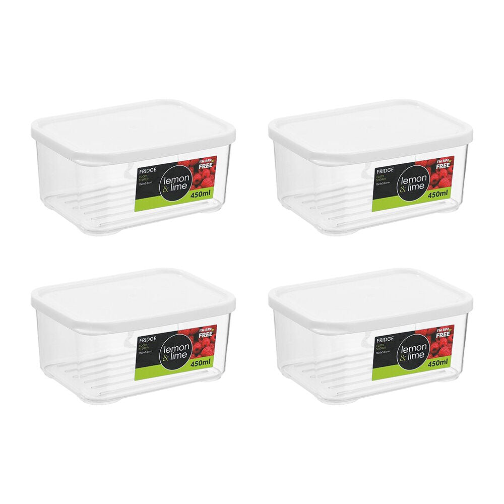 48PK Lemon & Lime Fridge Food Storer Container 450ml 9x5.6x12cm