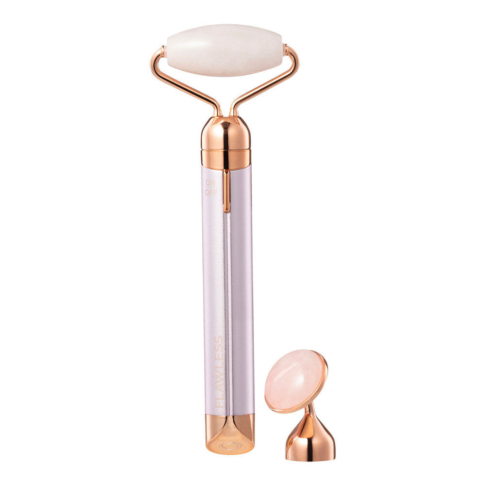 2PK Flawless Finishing Touch Contour Micro Vibrating Rose Quartz Facial Roller
