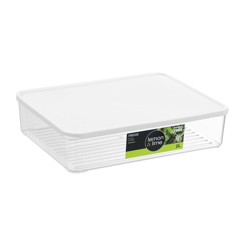 12PK Lemon & Lime Fridge Food Storer Container 2L 24x18x5.6cm