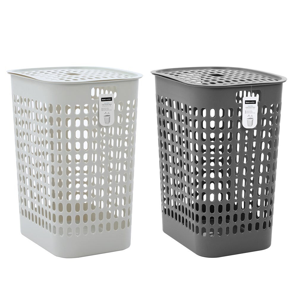 4PK Boxsweden 58L Laundry Lidded Basket Hamper Large - Assorted