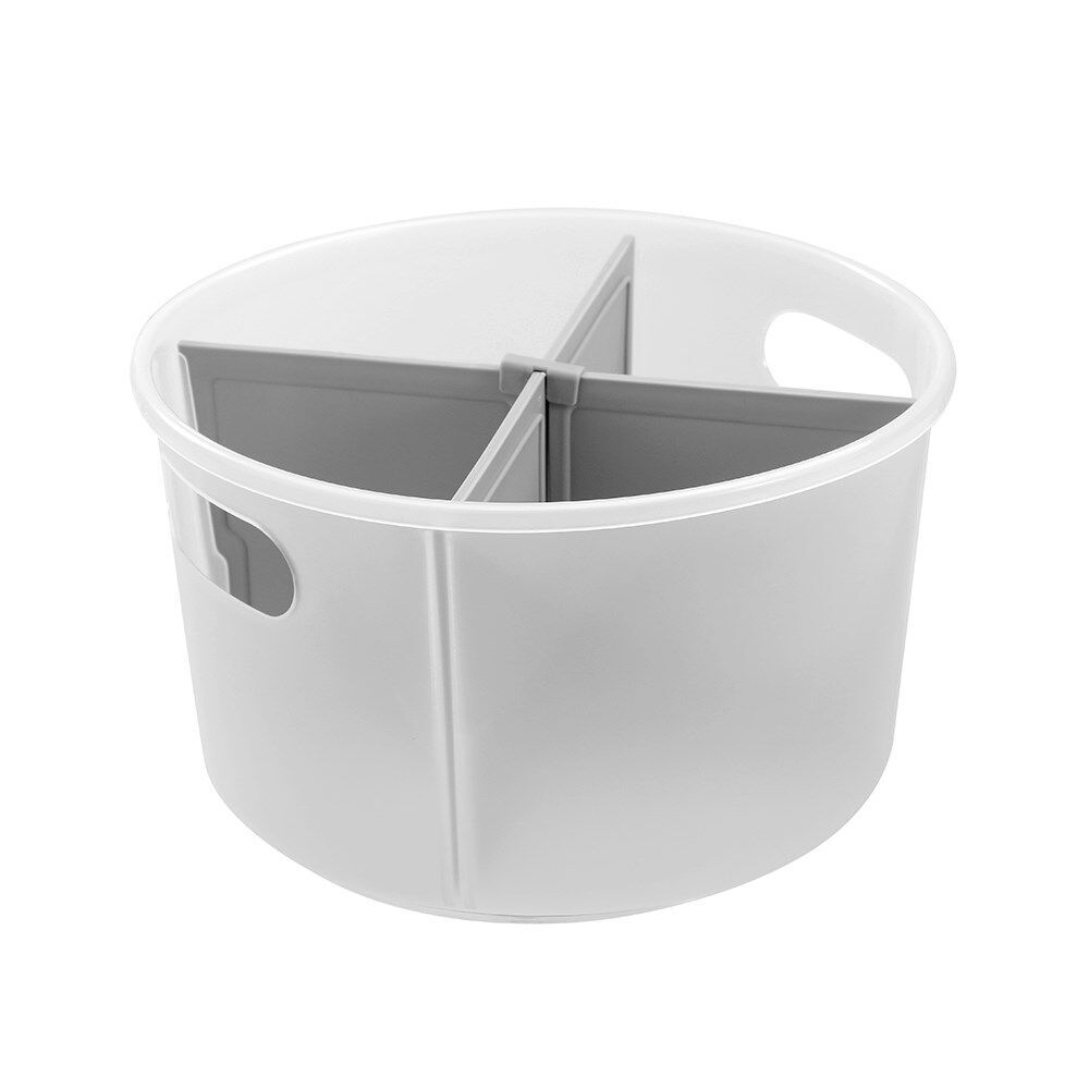 6PK Boxsweden Divided Turntable Easy Carry Storage Container 28.5x18.5cm Clear