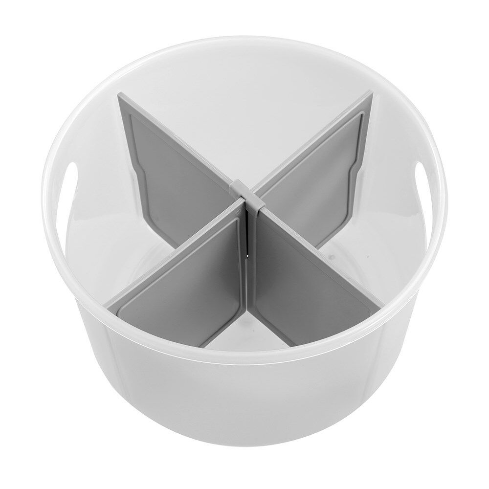 6PK Boxsweden Divided Turntable Easy Carry Storage Container 28.5x18.5cm Clear