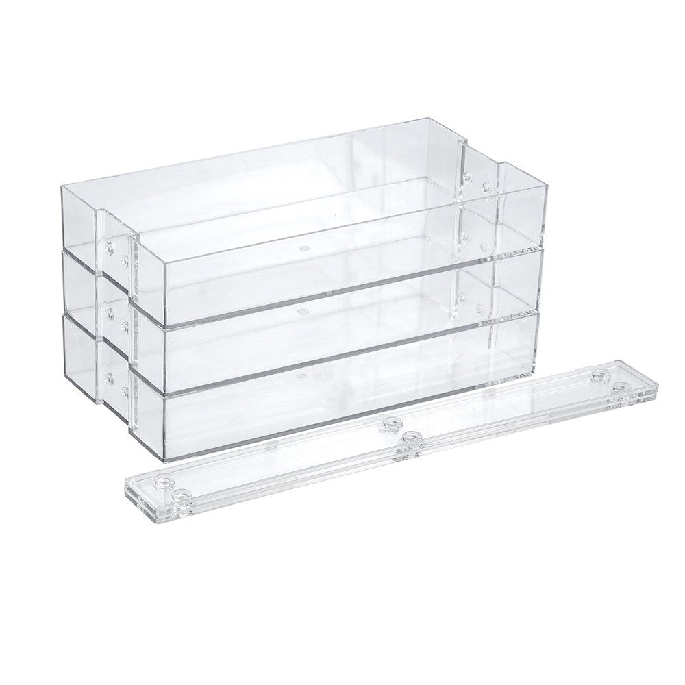 6PK Boxsweden 33cm Crystal Shelf 3-Tier Storage Organiser - Clear