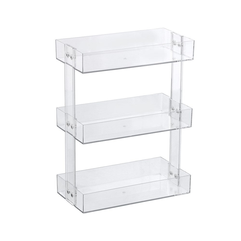 6PK Boxsweden 33cm Crystal Shelf 3-Tier Storage Organiser - Clear
