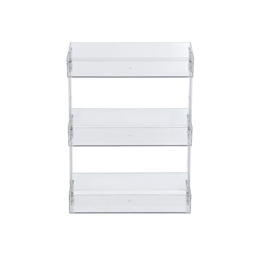6PK Boxsweden 33cm Crystal Shelf 3-Tier Storage Organiser - Clear