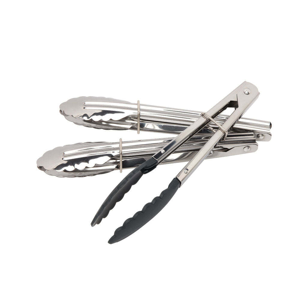 2 x 3pc Wiltshire Mini Stainless Steel Kitchen Cooking Tongs 18cm