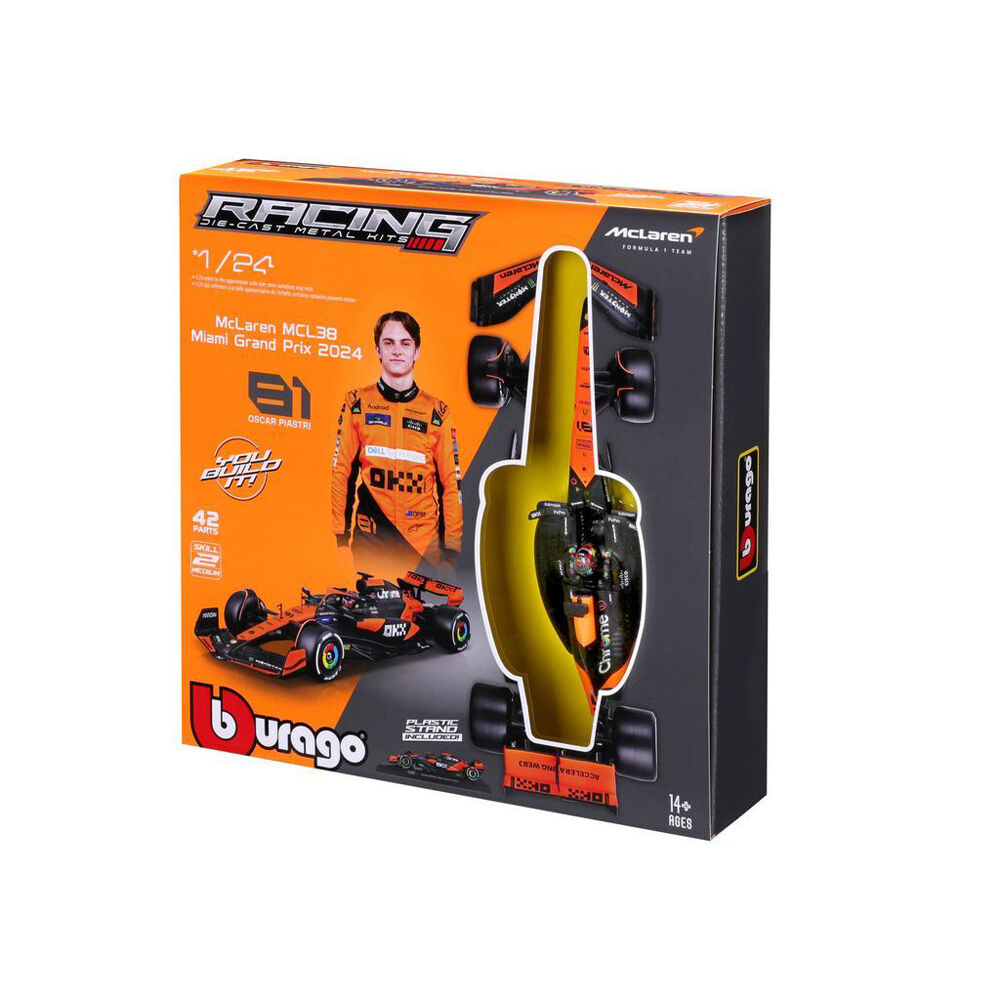 Bburago 2024 Race Model Kit F1 McLaren MCL38 #81 - Piastri with Helmet 1:24