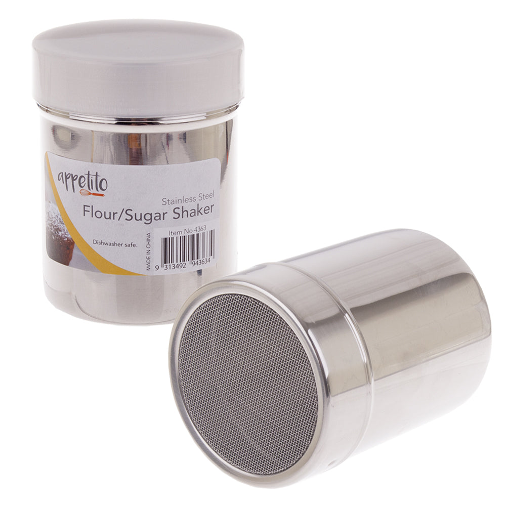 2PK Appetito Stainless Steel Flour/Sugar Shaker Home Kitchen Cooking