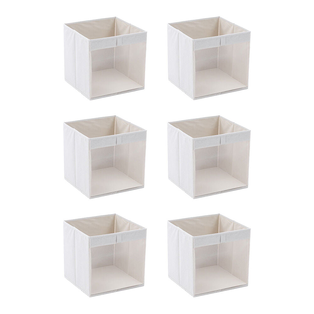 6PK Boxsweden Kloset Linen Foldable Wardrobe Organising Storage Cube 30x30x30cm