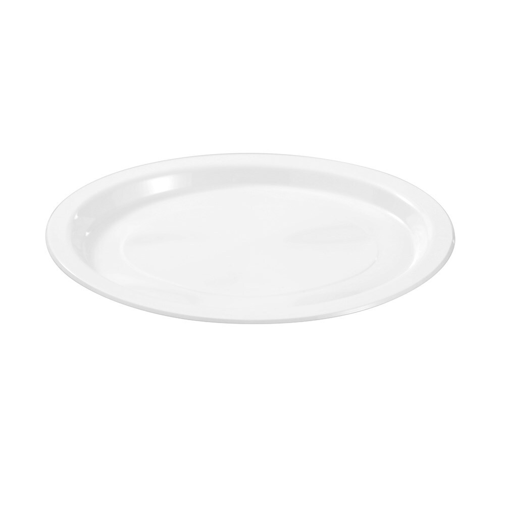 160pc Lemon & Lime Reusable Plastic Oval Plate 31x24.5cm - White