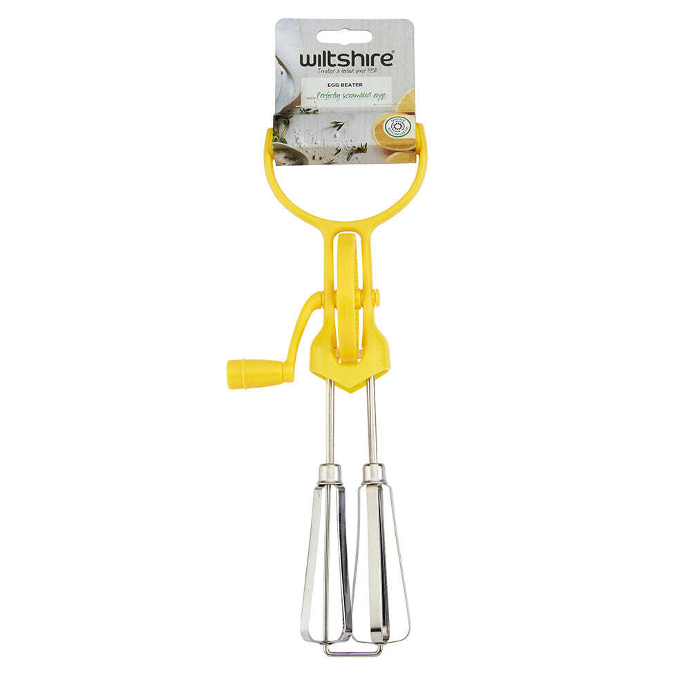 2PK Wiltshire Comfortable Grip Manual Egg Beater/Scrambler/Whipper