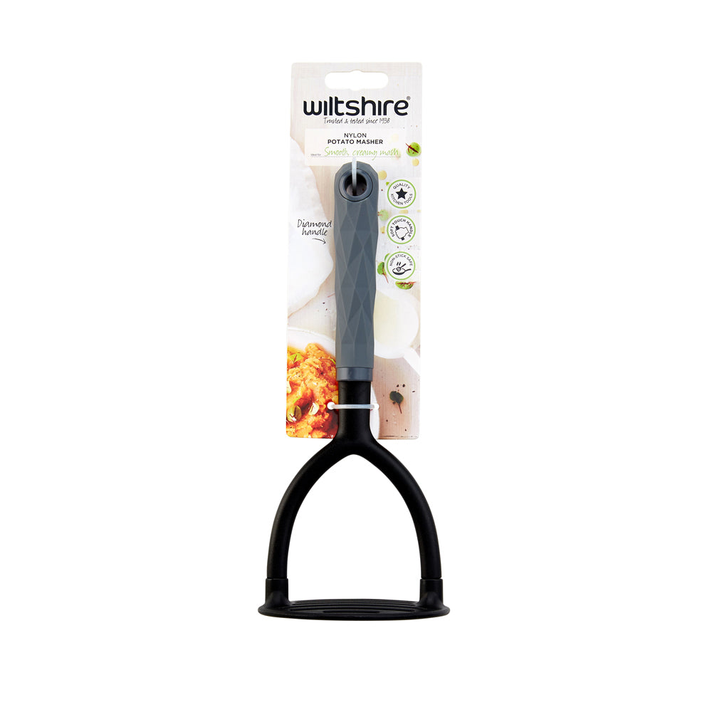 2PK Wiltshire Diamond Soft Touch Handle Potato Masher Kitchen Tool