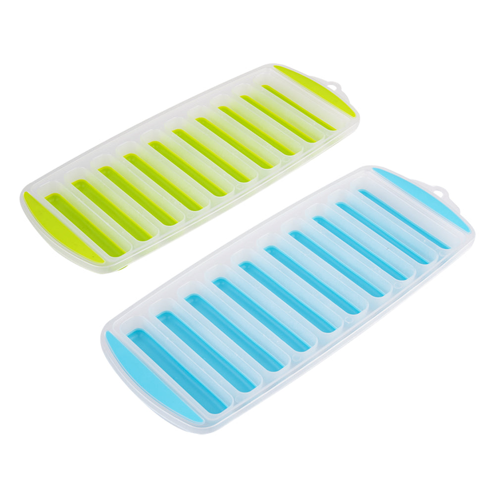 6x 2pc Appetito Easy Release 10 Cube Stick Ice Tray Blue/Lime