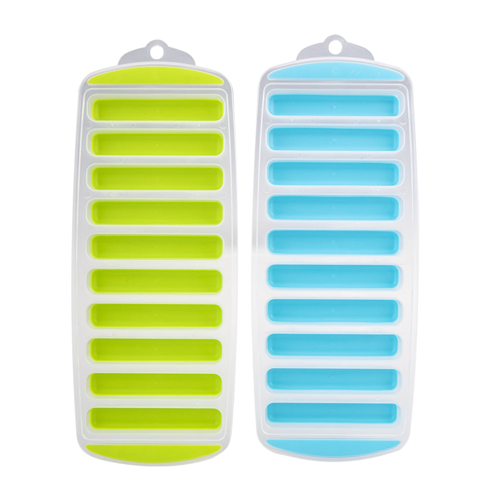 6x 2pc Appetito Easy Release 10 Cube Stick Ice Tray Blue/Lime