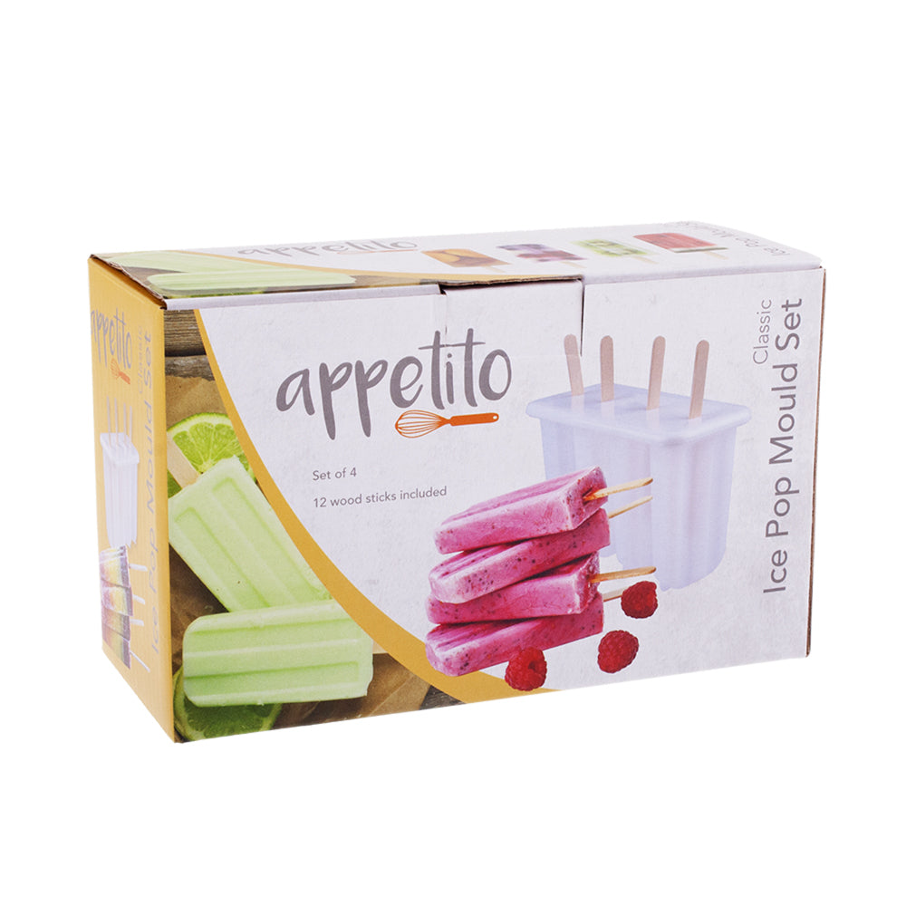4x 4pc Appetito Classic Pop Mould White Home Kitchen Freezer