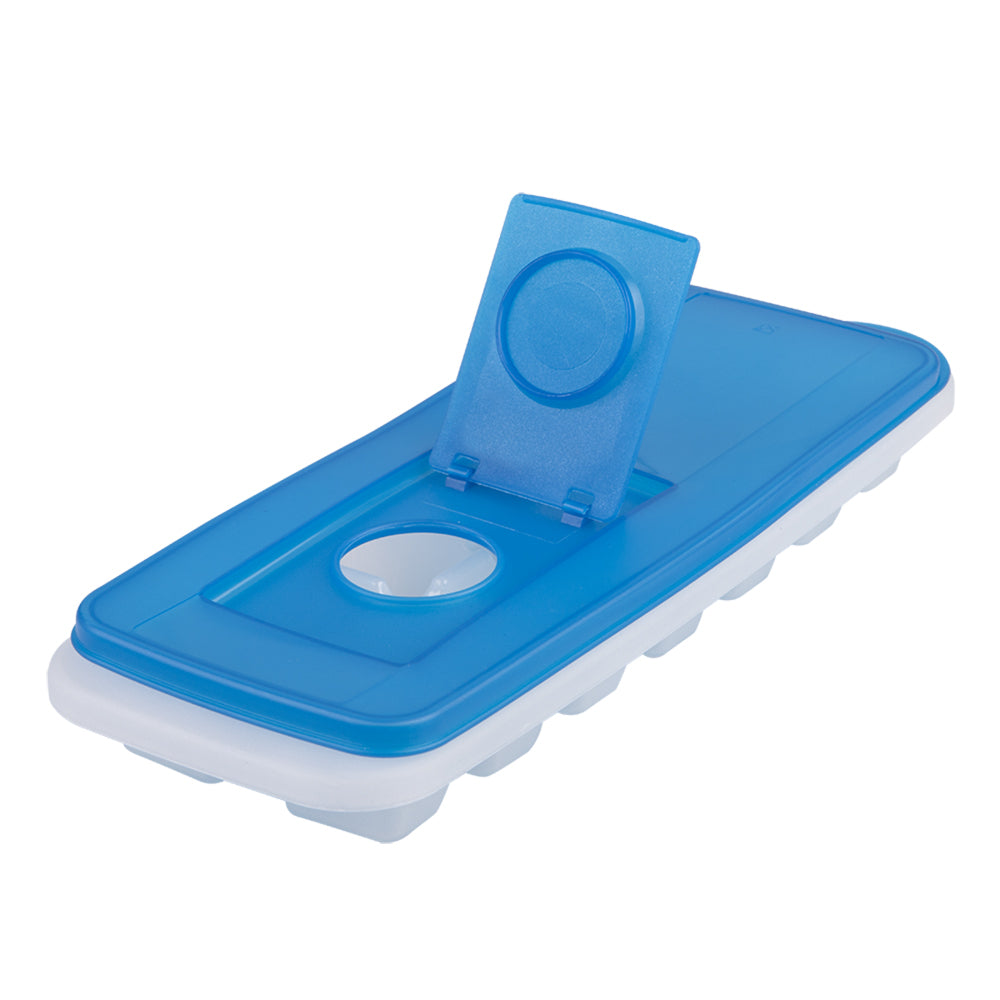 6PK Appetito Ice Cube Tray w/ Pour-Through Lid Home Bar Blue