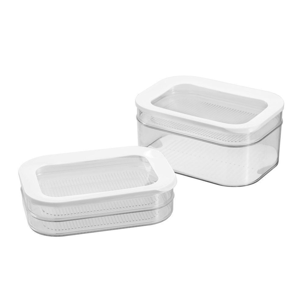 12PK Lemon & Lime Fresh Seal 2 Section Fridge Food Storer 750ml+2.250ml