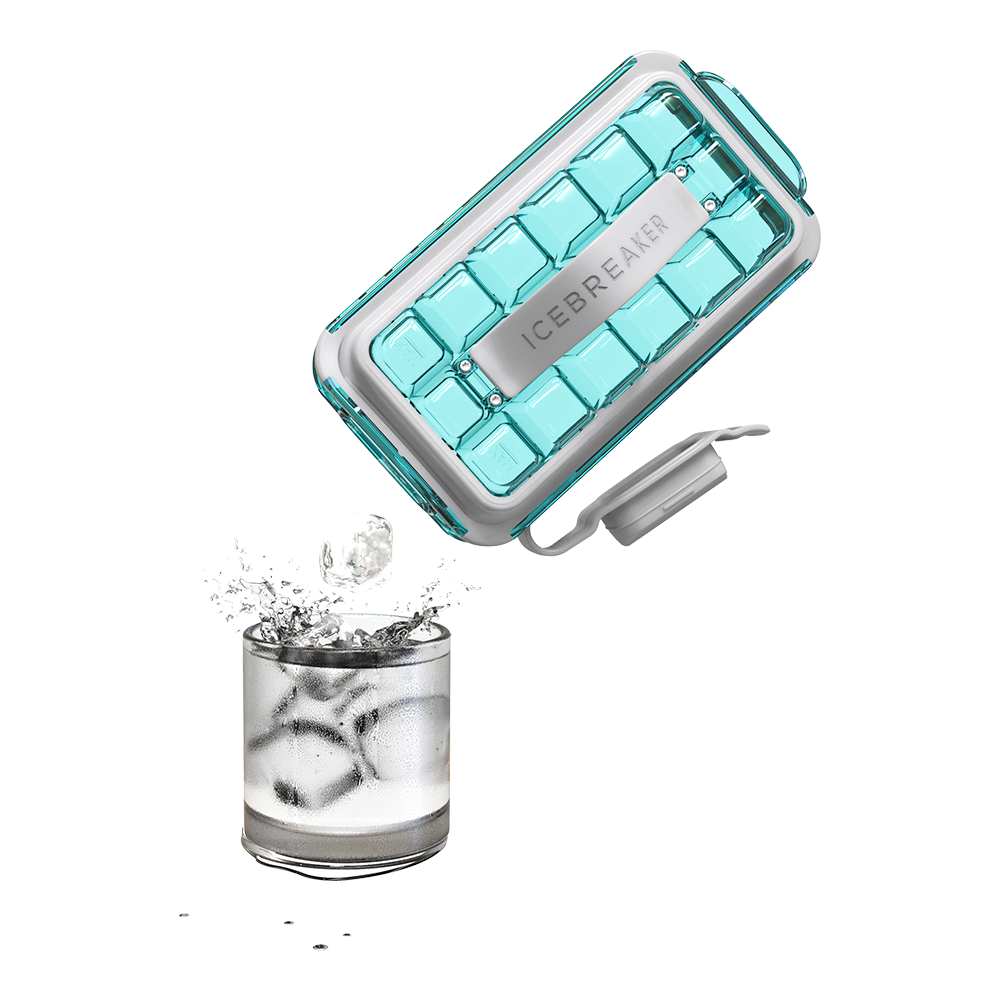 2PK Icebreaker Pop Silicone Ice Maker 2.0 - Clear Water Blue