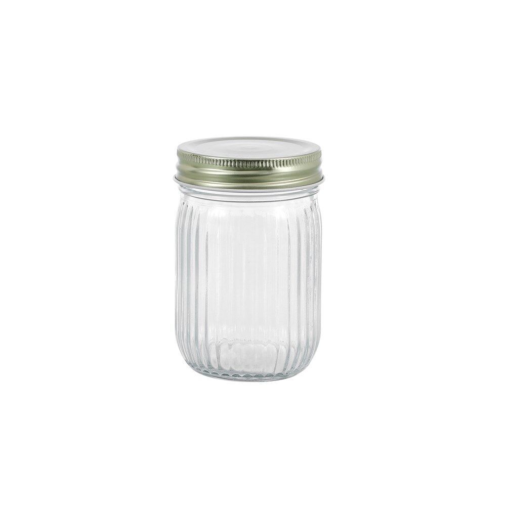 48PK Lemon & Lime Roma Ribbed Conserve Glass Jar with Lid 300ml
