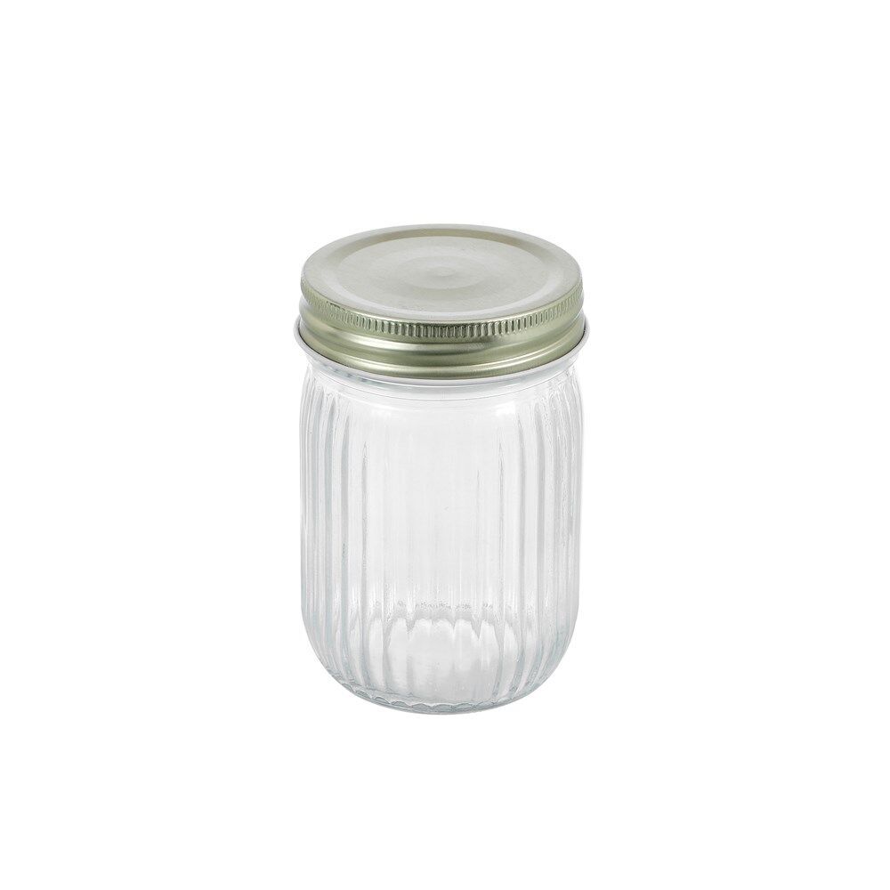 48PK Lemon & Lime Roma Ribbed Conserve Glass Jar with Lid 300ml