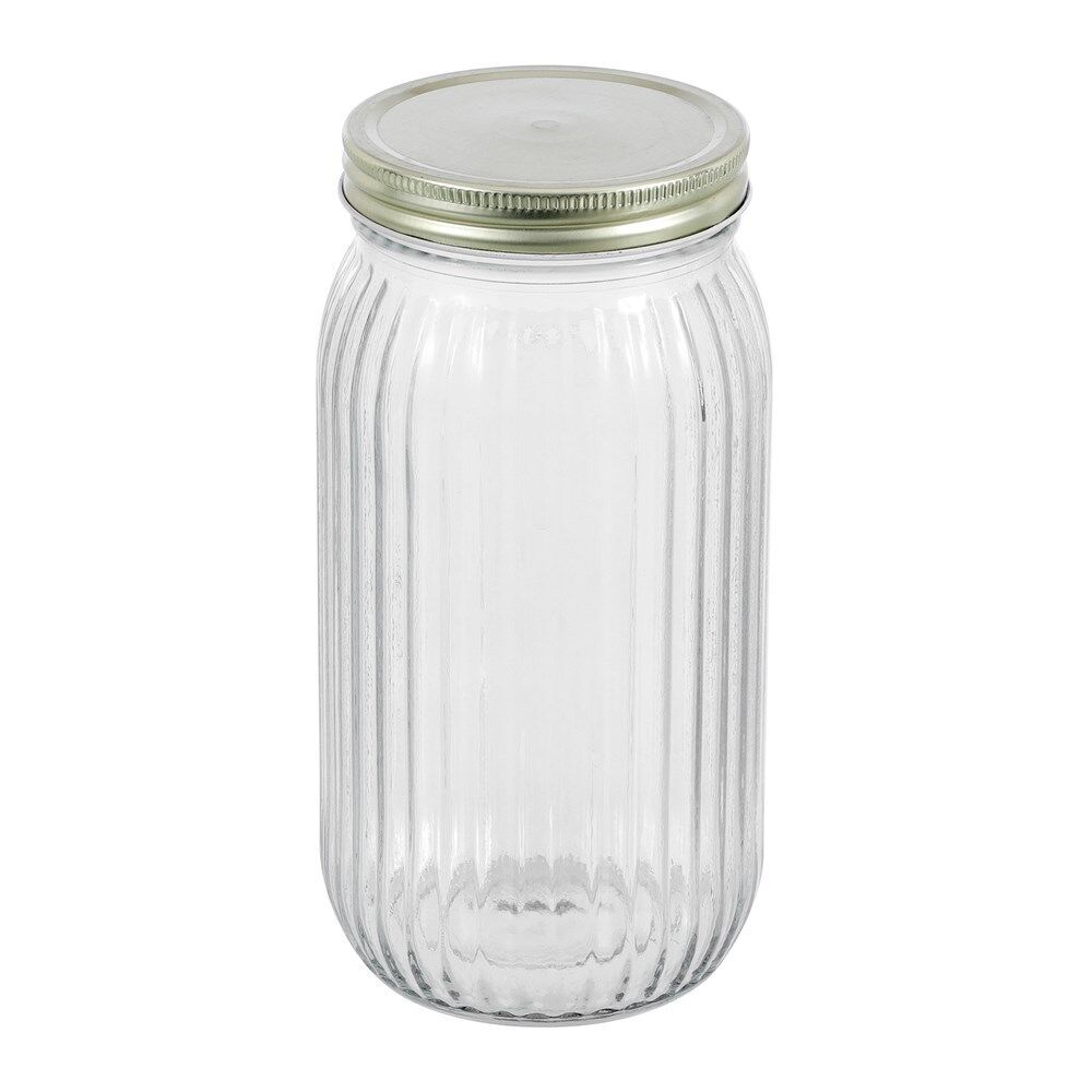 24PK Lemon & Lime Roma Ribbed Conserve Glass Jar with Lid 1L