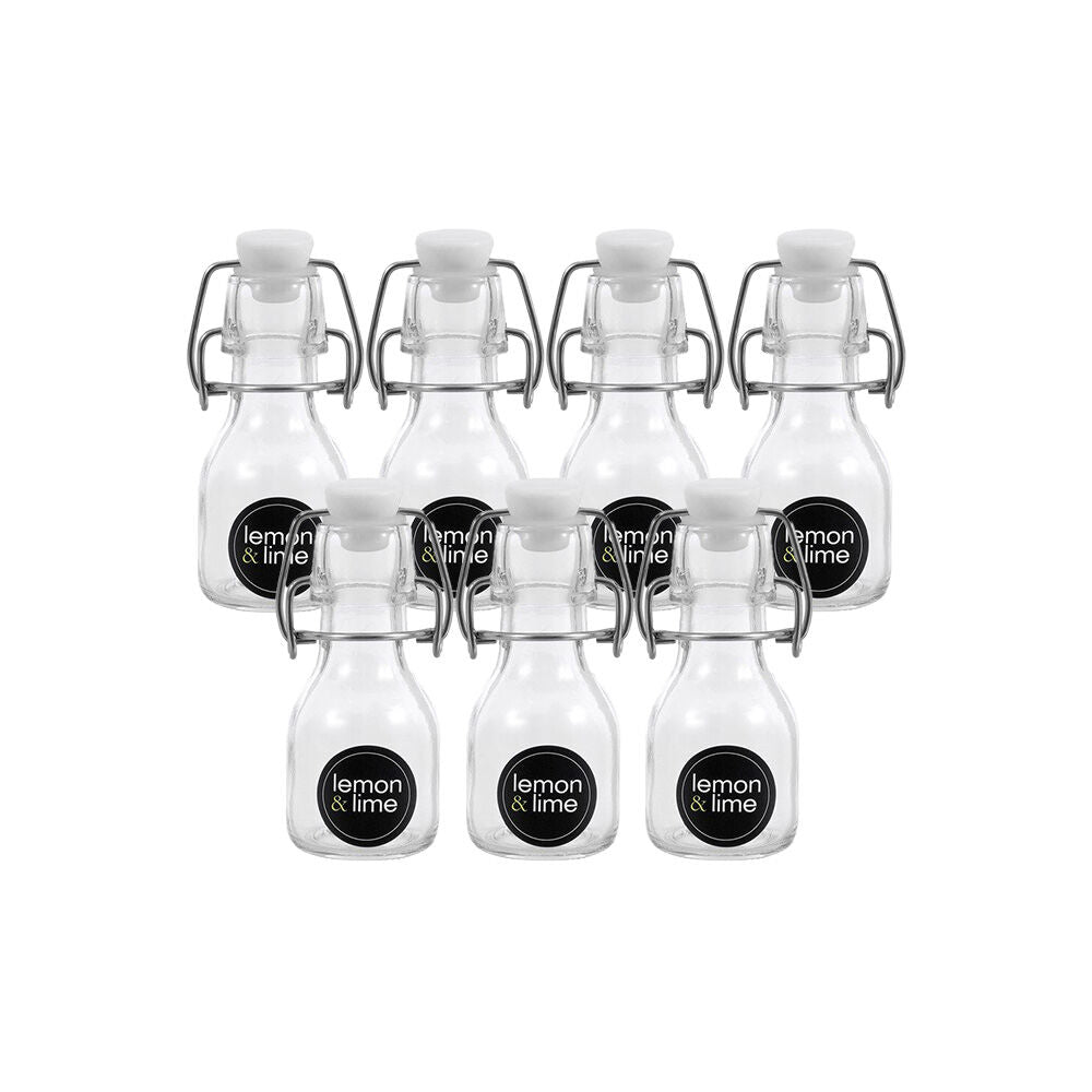 72PK Lemon & Lime Secure Glass Air-Tight Clip Lid Bottle 60ml