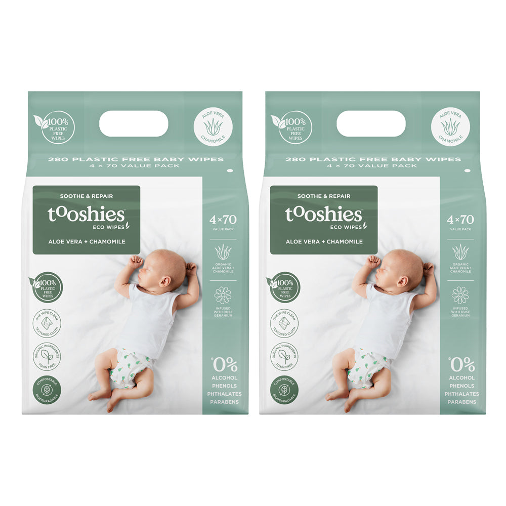 2PK 280pc Tooshies Aloe Vera Chamomile Pure Baby Wipes
