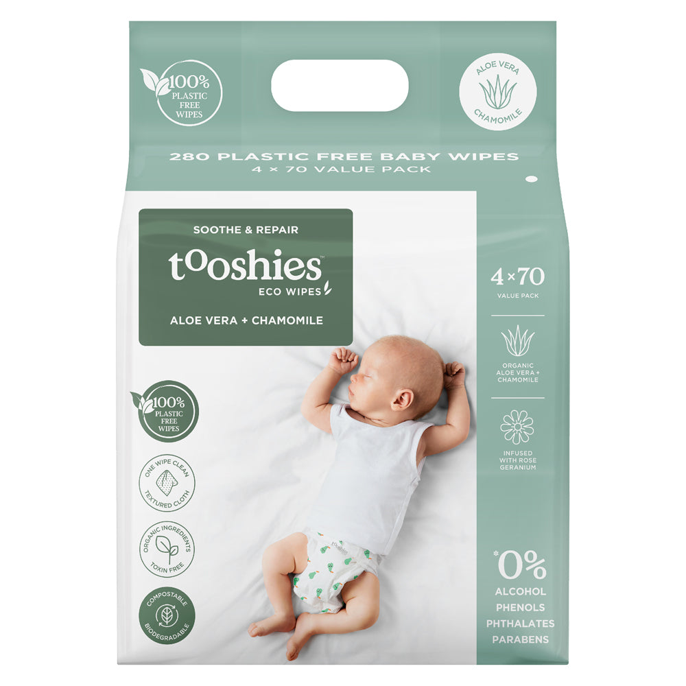 2PK 280pc Tooshies Aloe Vera Chamomile Pure Baby Wipes