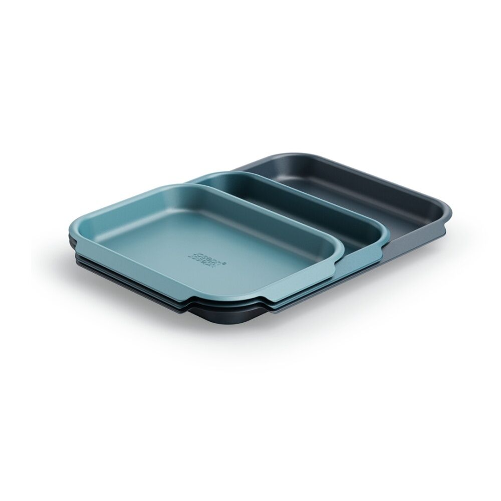2PK Joseph Joseph Carbon Steel Non-Stick Nest Medium Kitchen Baking Tray Blue