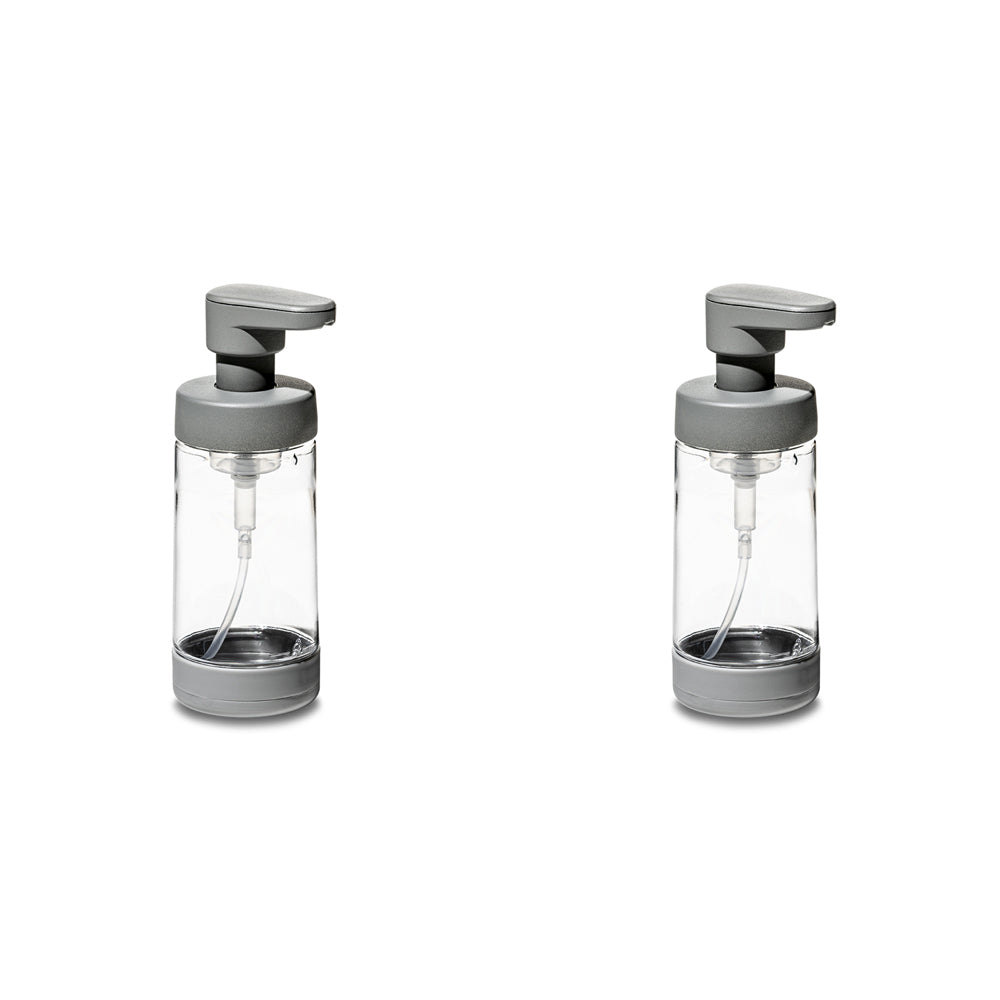 2PK Madesmart Plastic Foaming Soap Pump Liquid Dispenser 296ml Grey