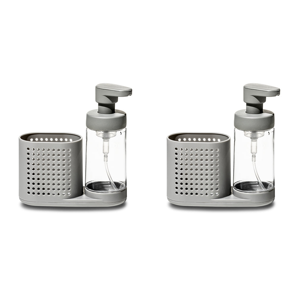 2PK Madesmart Foaming Soap Station Dispenser/Compartment 296ml Grey