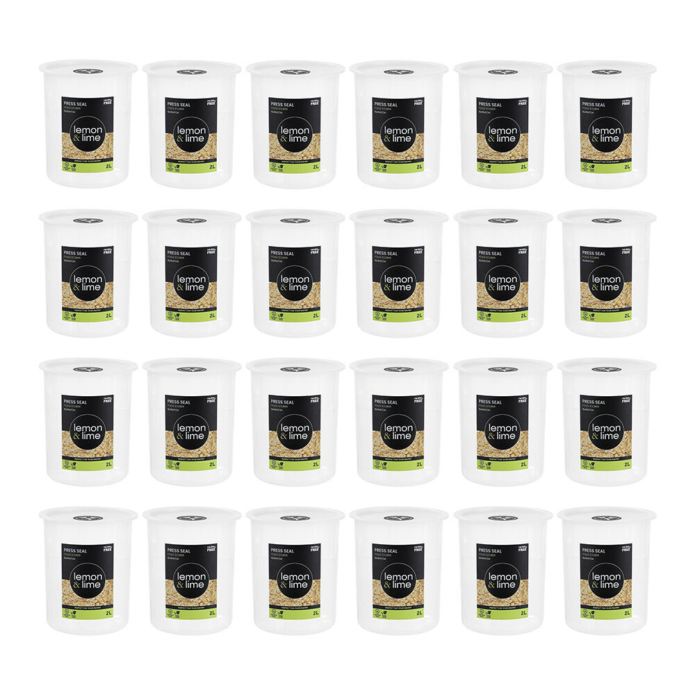 24PK Lemon & Lime Press Seal Food Storer Container 2L 15x15x17cm