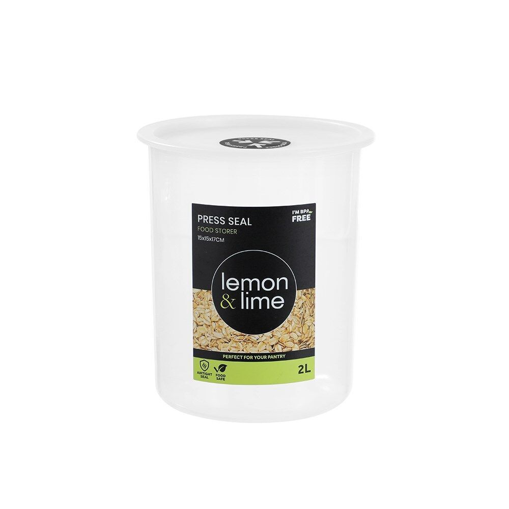 24PK Lemon & Lime Press Seal Food Storer Container 2L 15x15x17cm